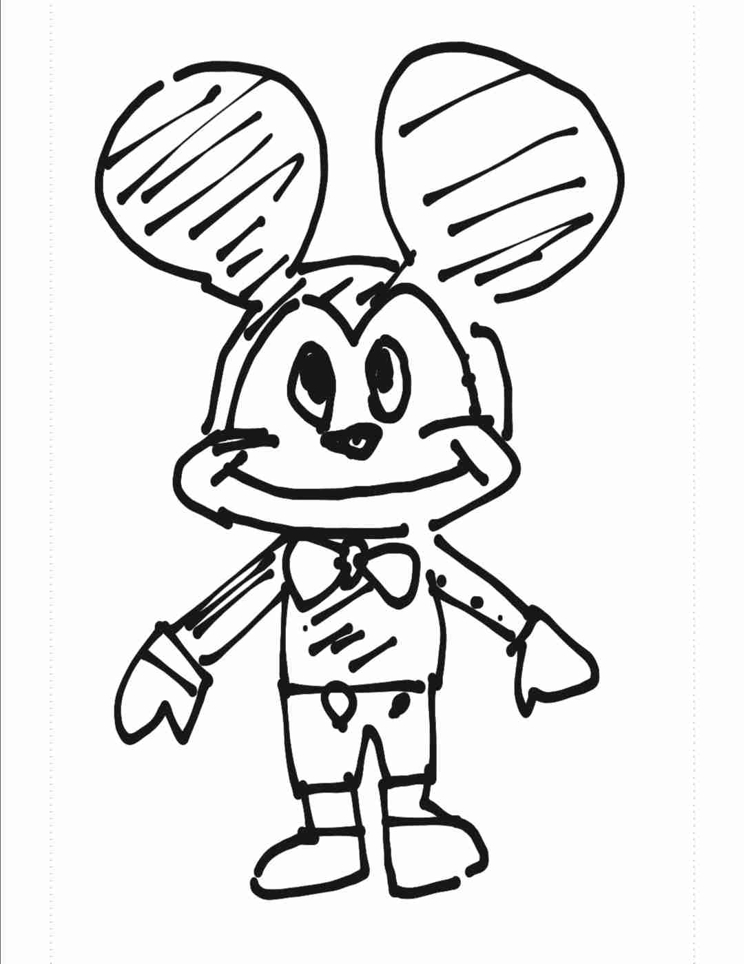 何も見ずにミッキーマウスを描くトピ