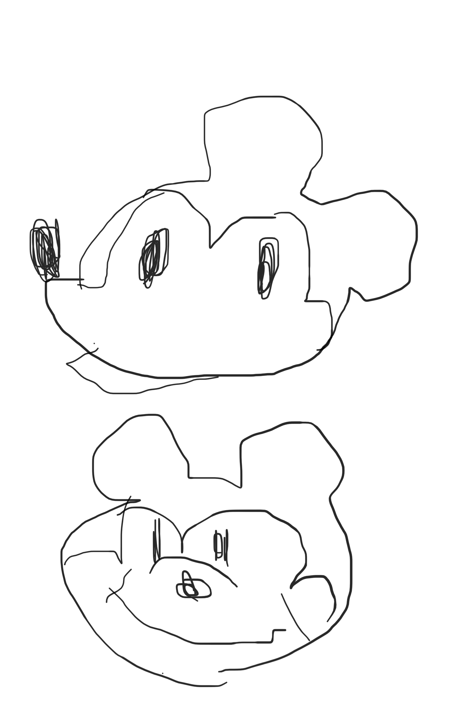 何も見ずにミッキーマウスを描くトピ