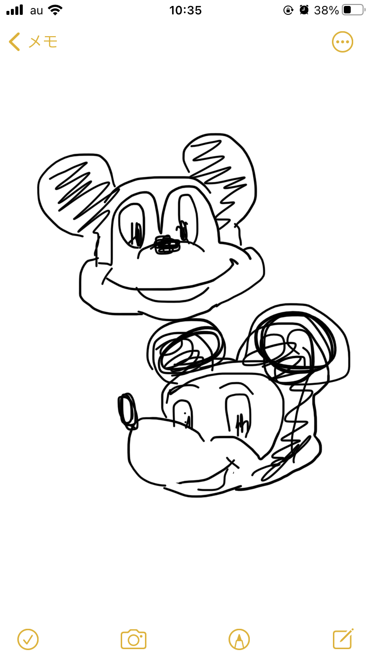 何も見ずにミッキーマウスを描くトピ