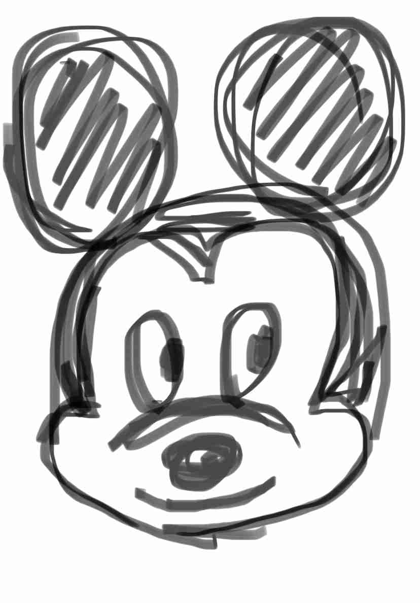何も見ずにミッキーマウスを描くトピ