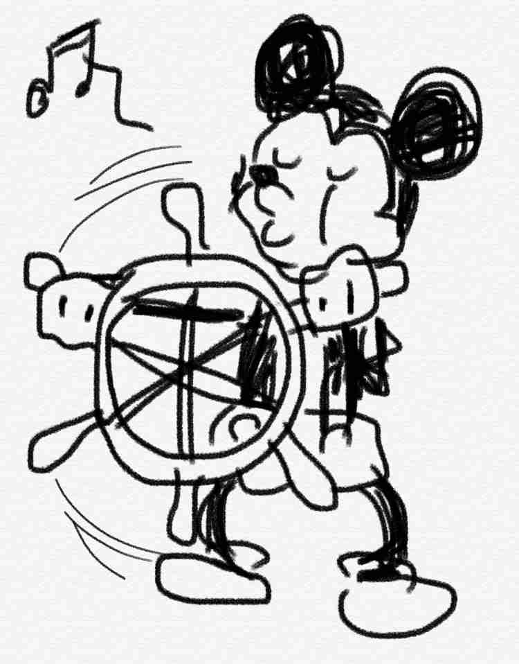 何も見ずにミッキーマウスを描くトピ