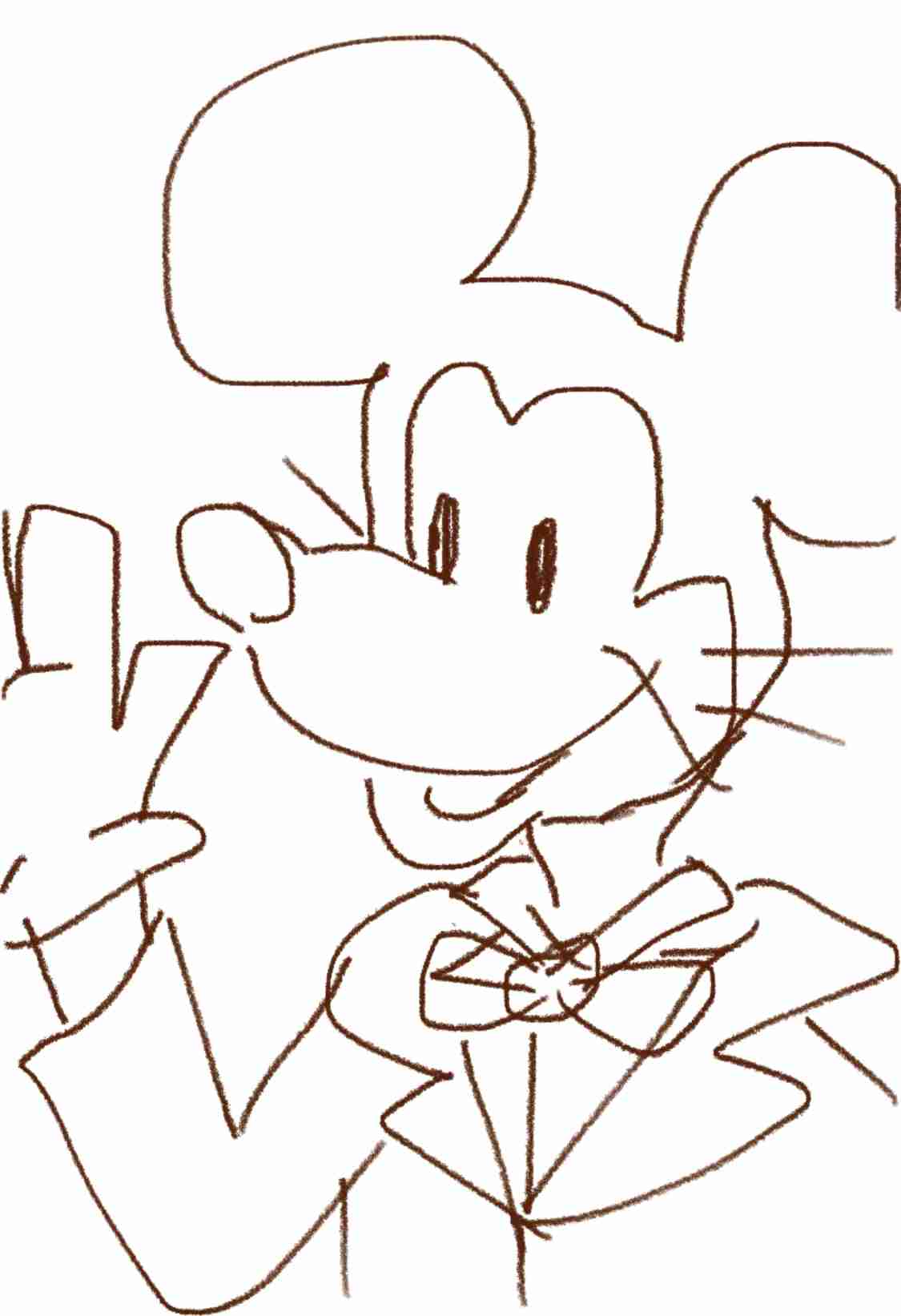 何も見ずにミッキーマウスを描くトピ