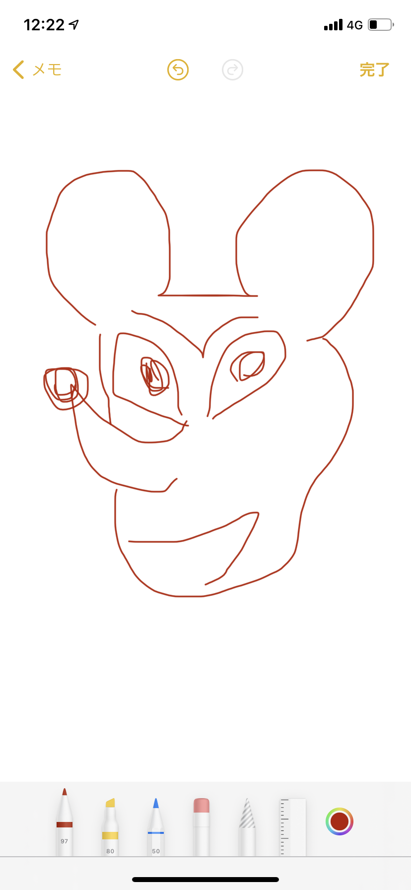 何も見ずにミッキーマウスを描くトピ