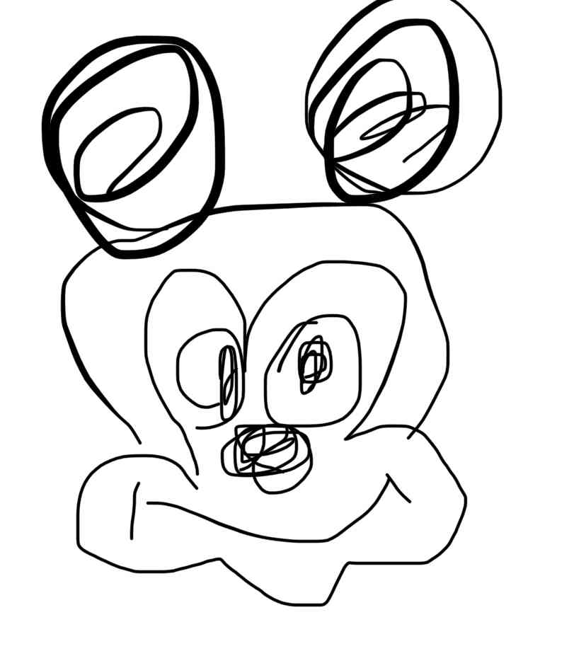 何も見ずにミッキーマウスを描くトピ
