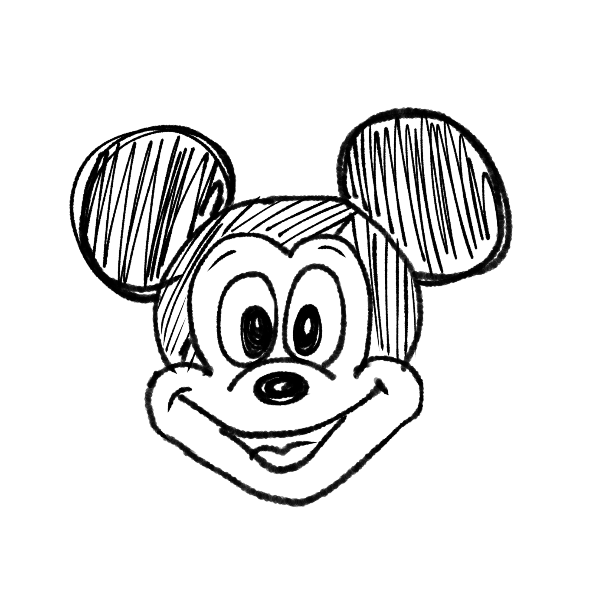 何も見ずにミッキーマウスを描くトピ