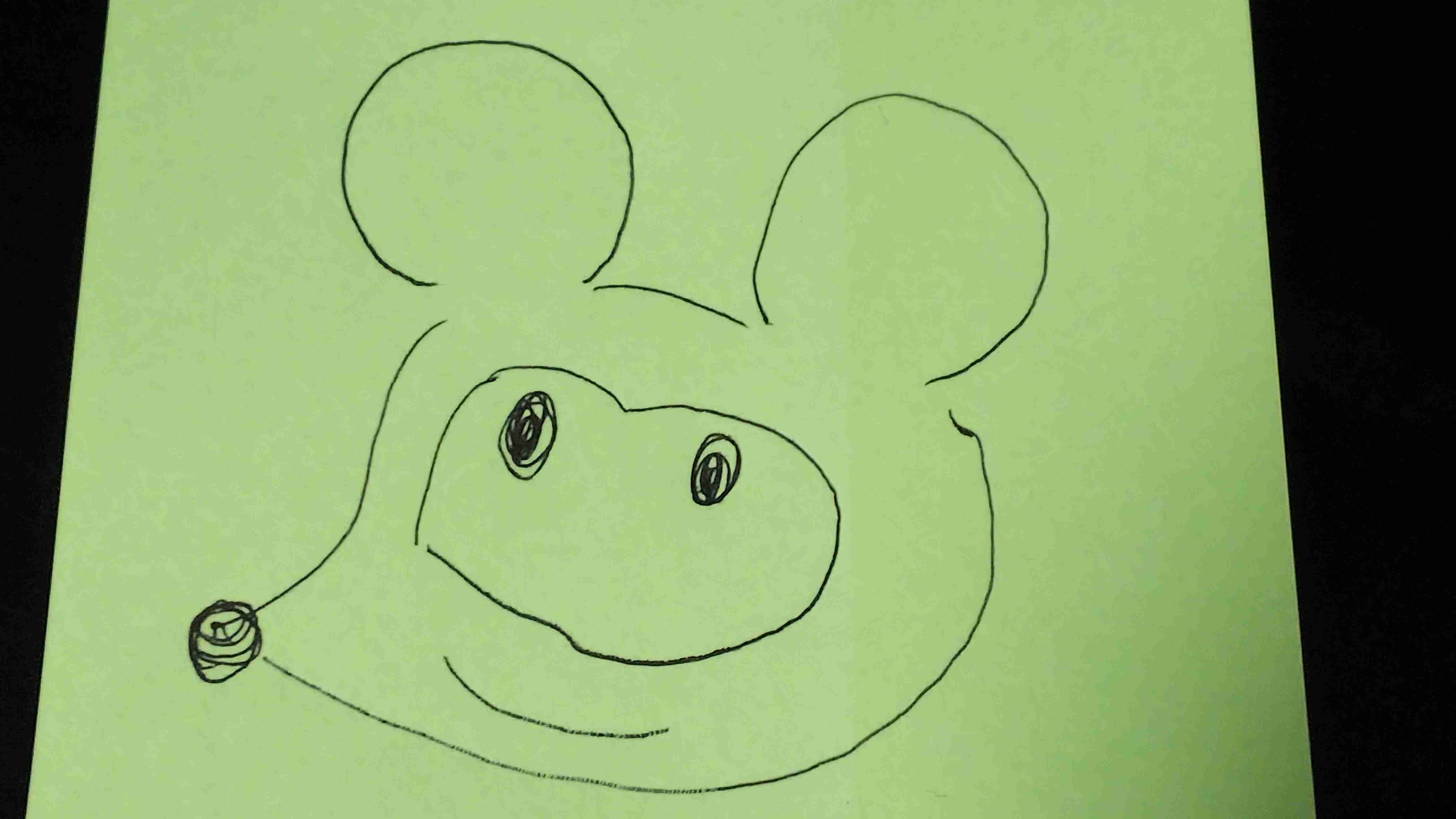 何も見ずにミッキーマウスを描くトピ