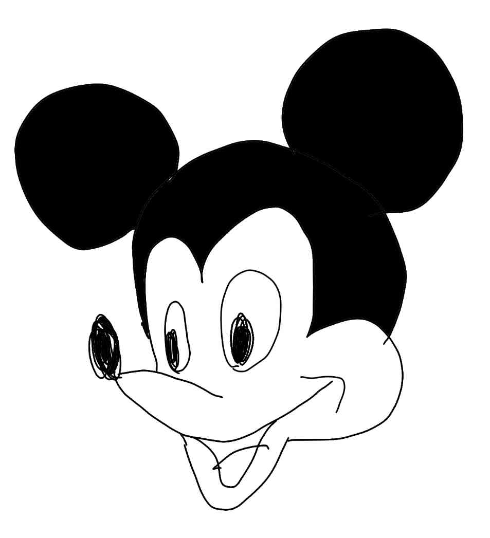 何も見ずにミッキーマウスを描くトピ