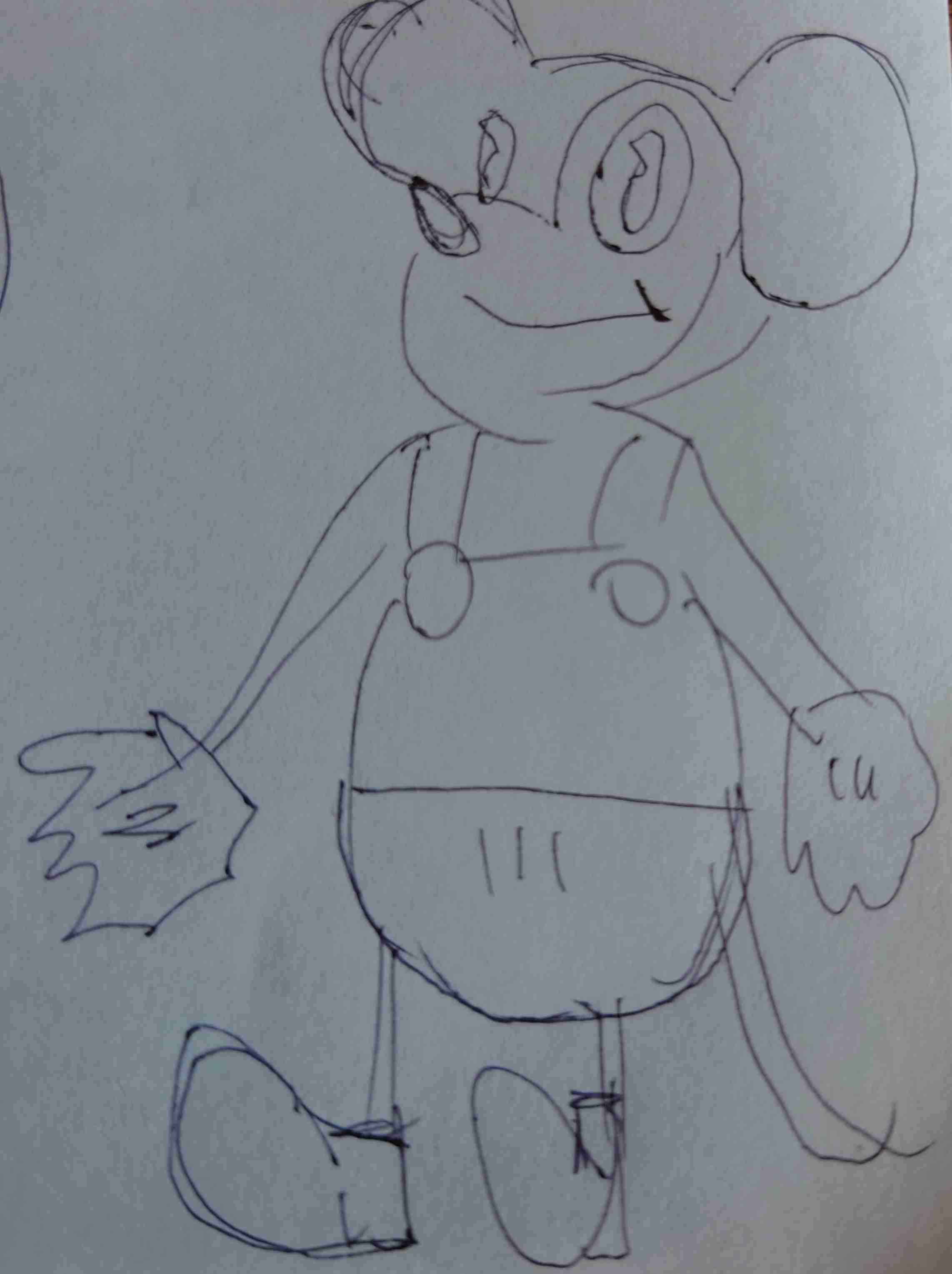 何も見ずにミッキーマウスを描くトピ
