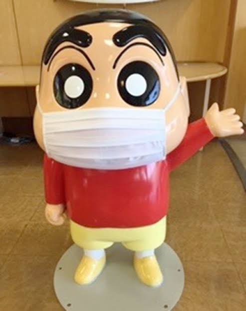 町で見かけたマスクをしたキャラクター達が見たい