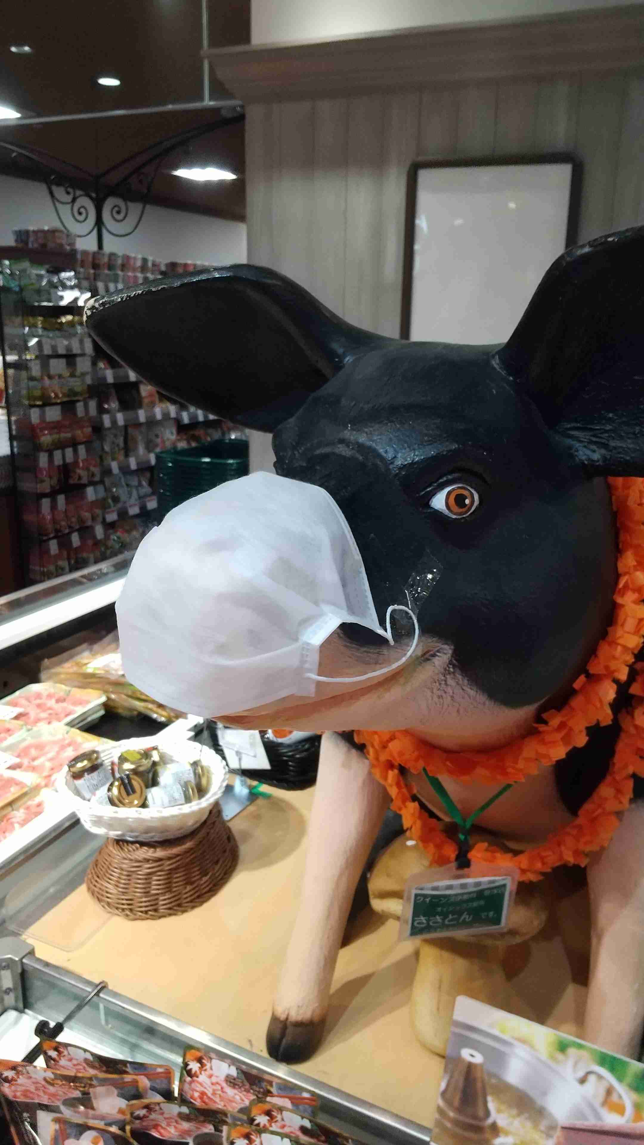 町で見かけたマスクをしたキャラクター達が見たい