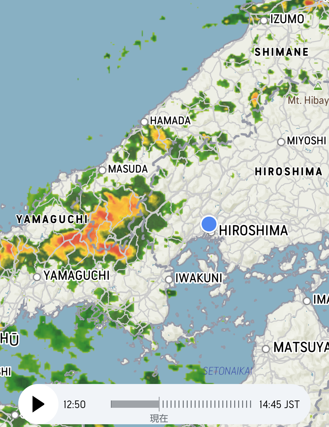 【情報交換】広島は6時間で150mmの危険な雨　土砂災害への厳重な警戒を