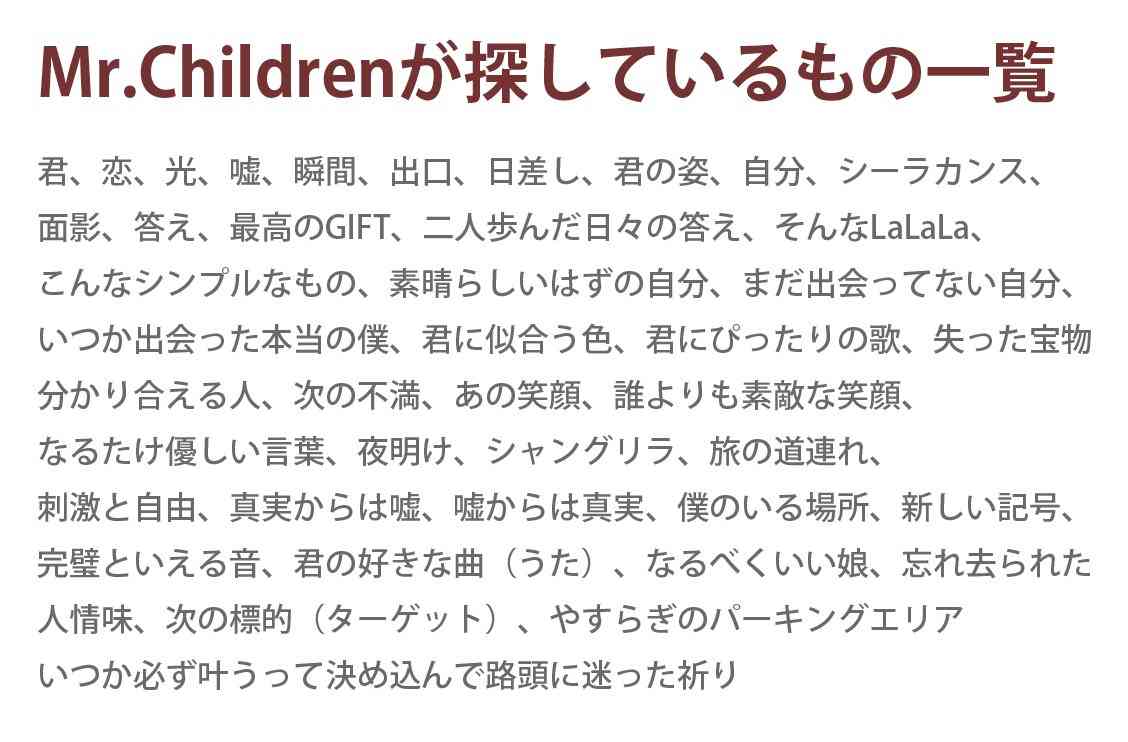 このアーティストの歌詞は○○が多い