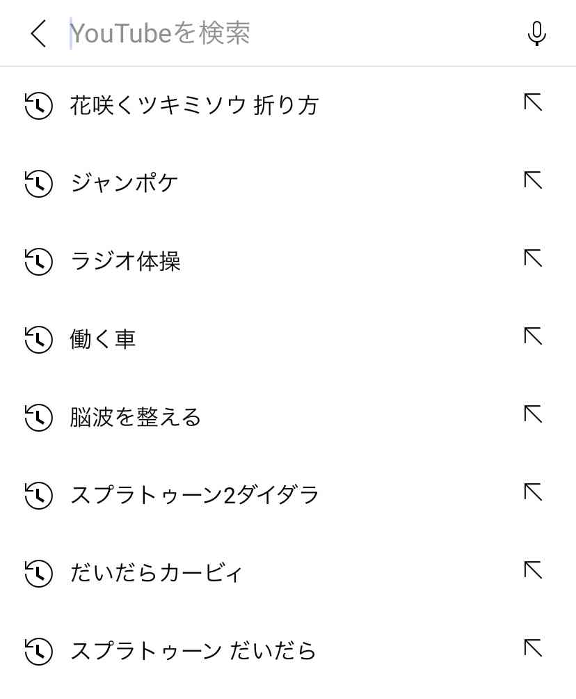 検索履歴見せて下さい