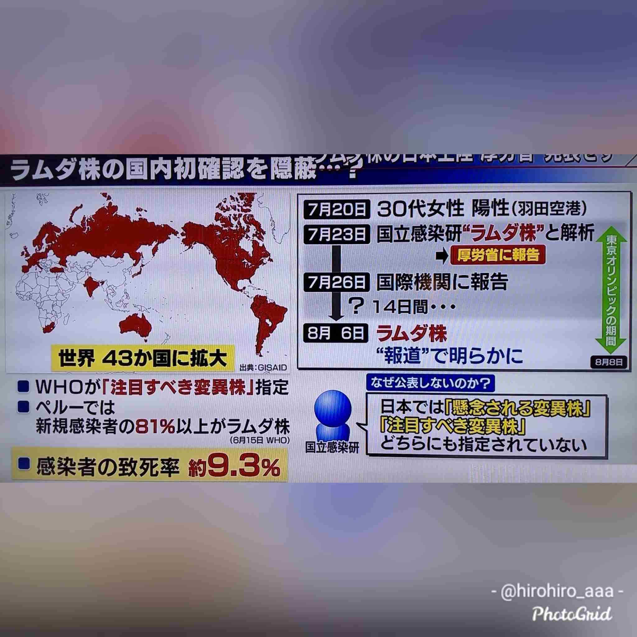 ラムダ株感染の国内初確認は五輪関係者
