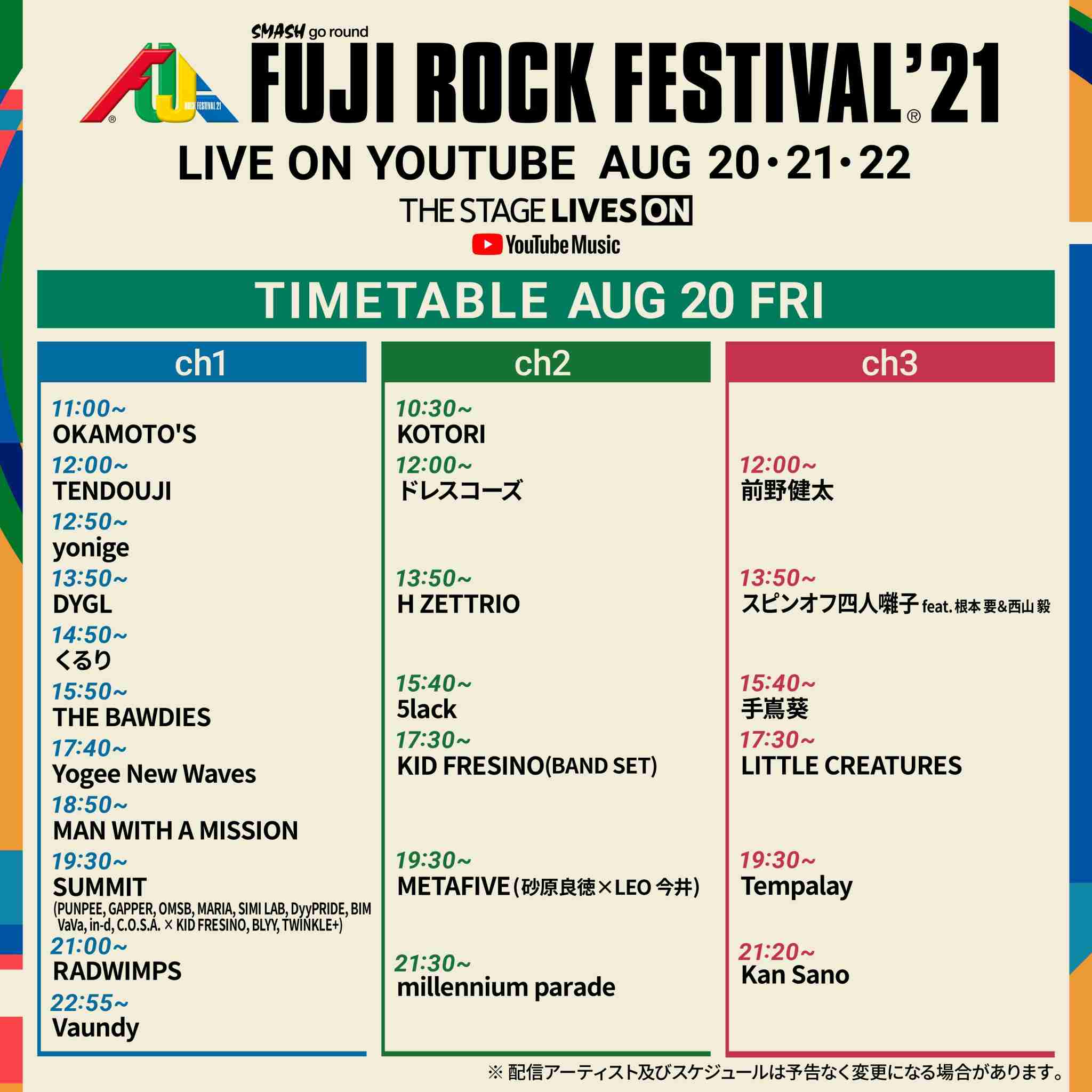 【配信】フジロック2021参戦【家で】