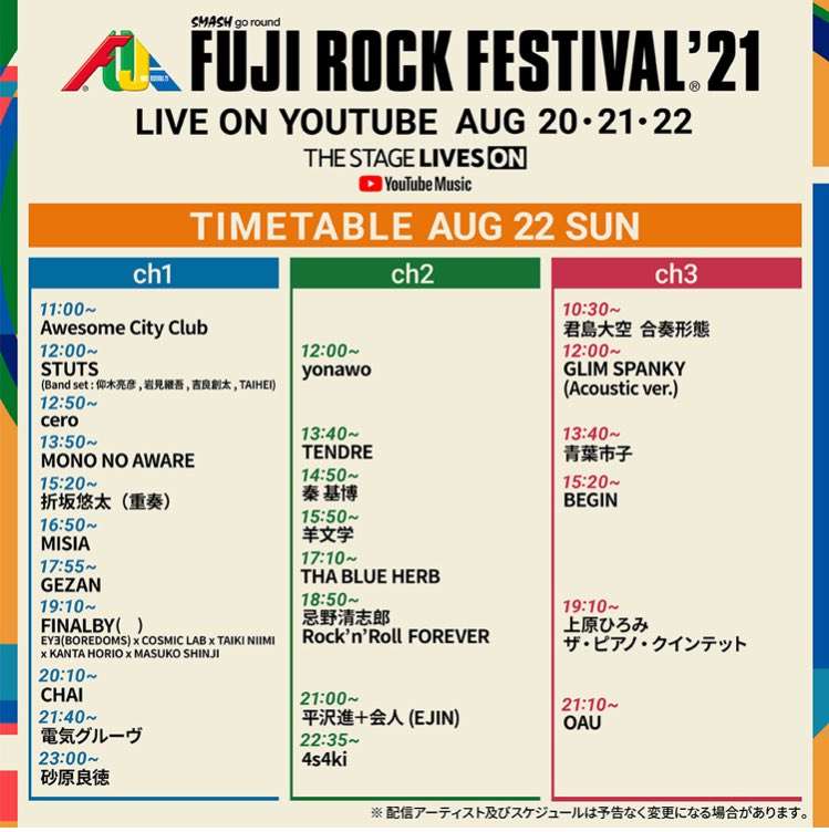 【配信】フジロック2021参戦【家で】