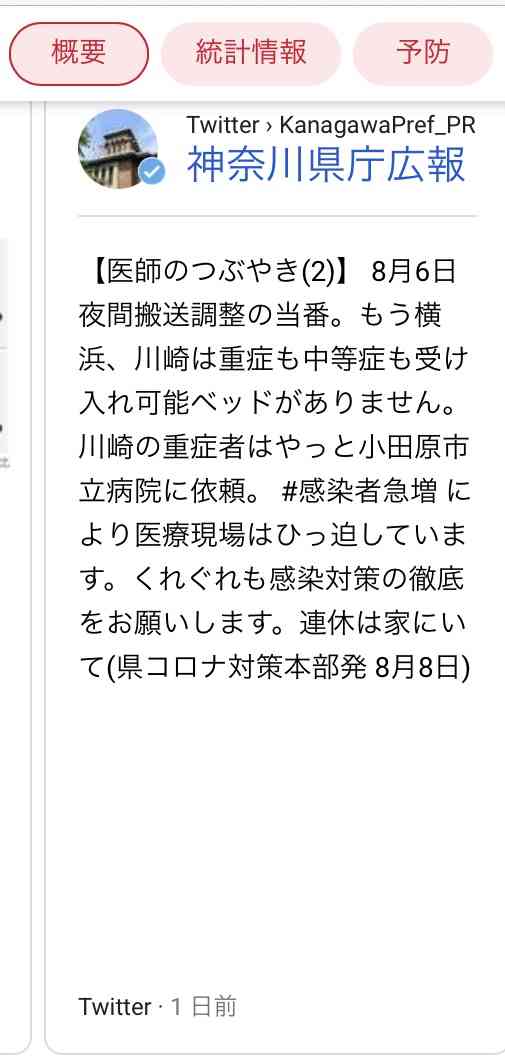 【コロナ】神奈川県【情報共有】