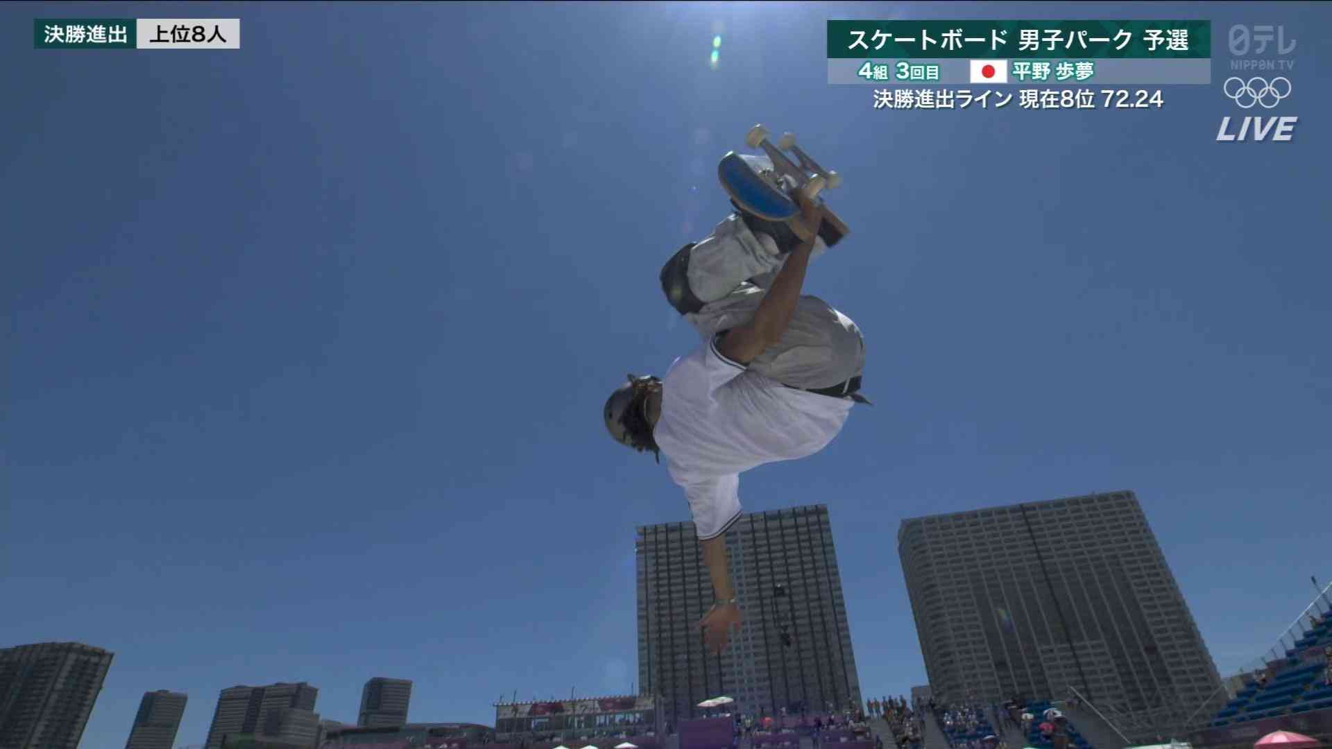 平野歩夢が男子パークで予選敗退 スノボハーフパイプとの二刀流メダルならず【東京五輪スケートボード】