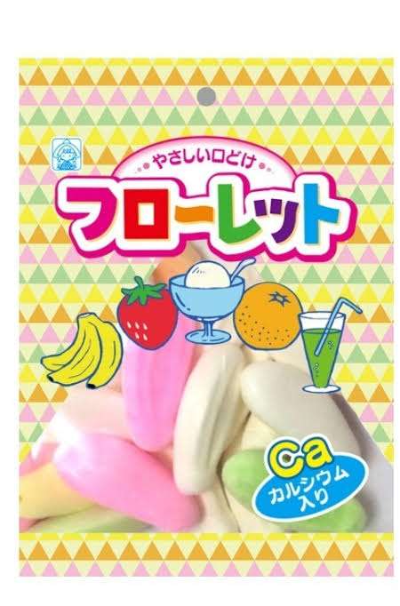 お菓子の懐かしいパッケージを貼るトピ