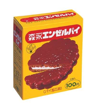 お菓子の懐かしいパッケージを貼るトピ