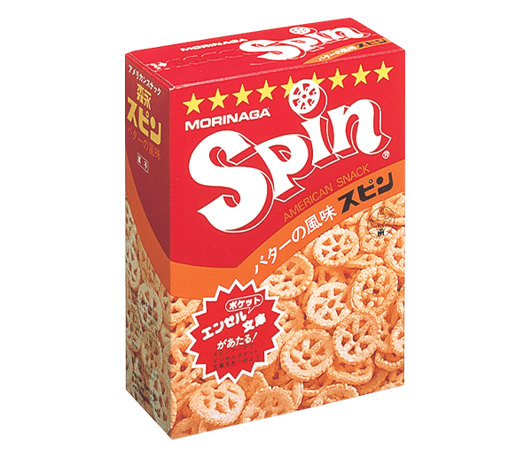 お菓子の懐かしいパッケージを貼るトピ