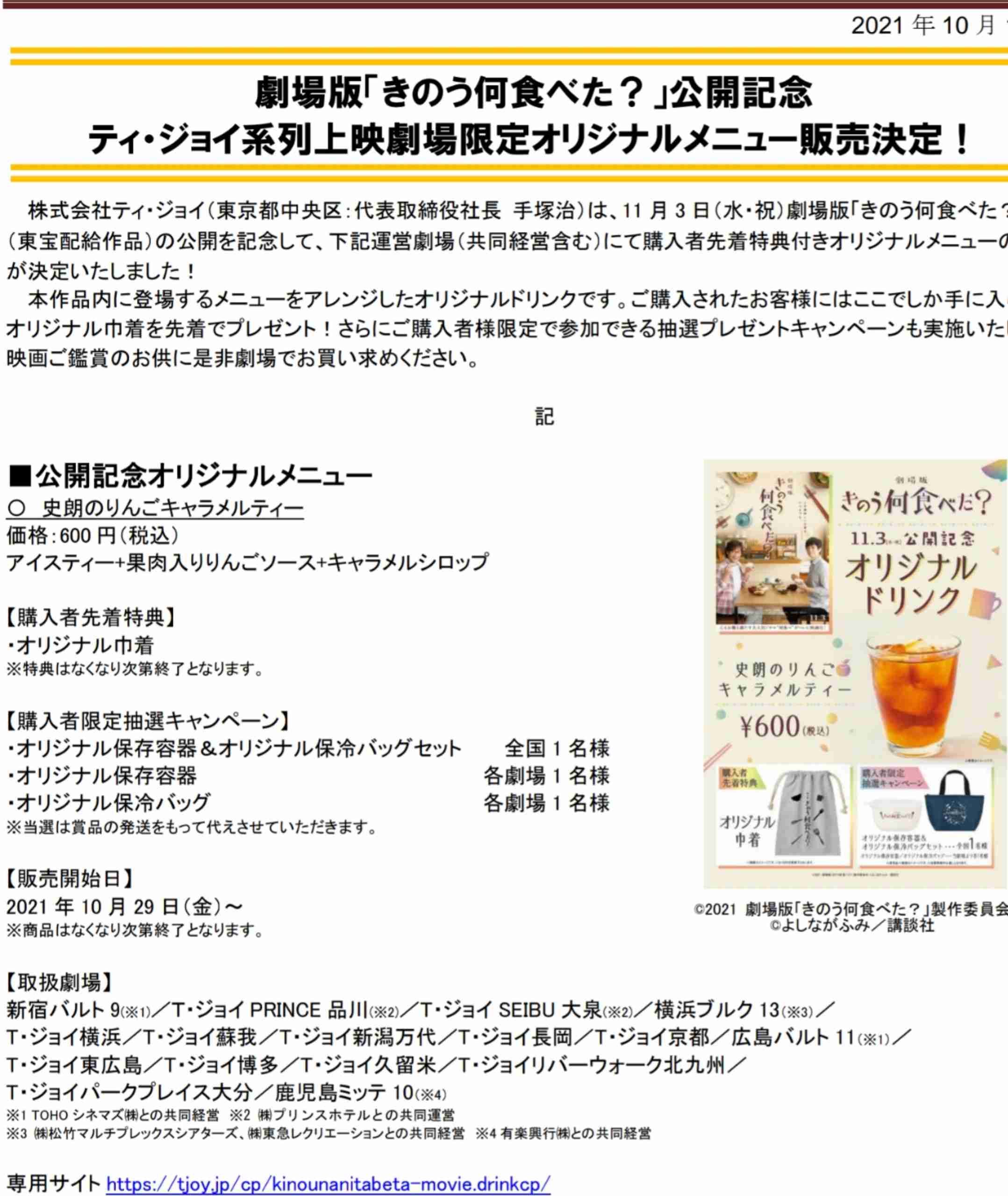 劇場版　きのう何食べた？観た人〜