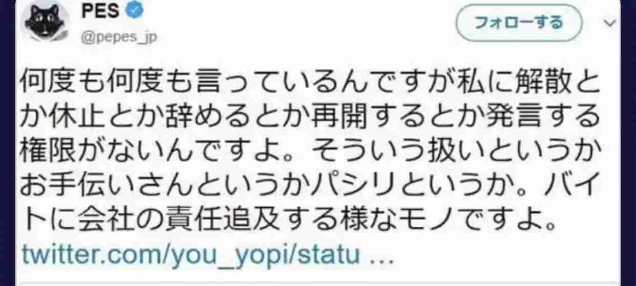PES、RIP SLYMEから脱退していたことを報告