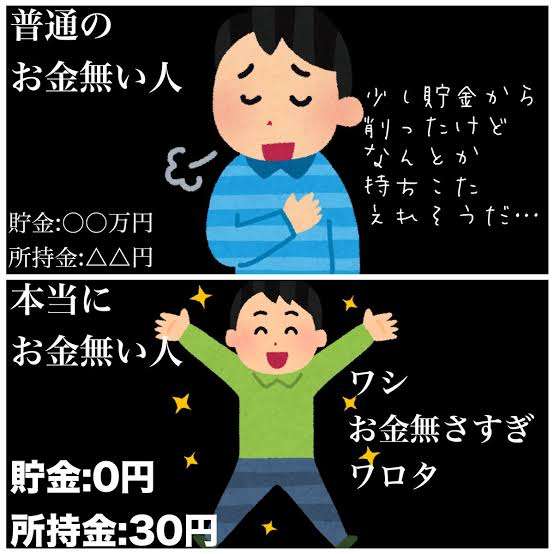 貯金0の人