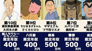 磯野家・野比家・さくら家・野原家の収入を考える。