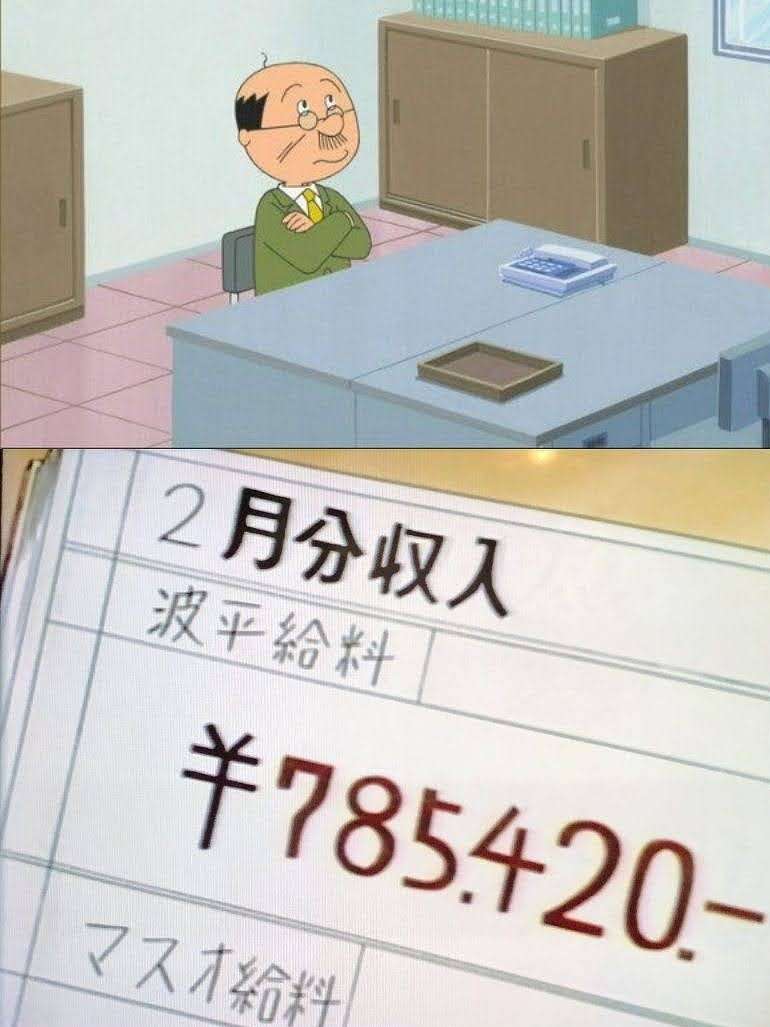 磯野家・野比家・さくら家・野原家の収入を考える。
