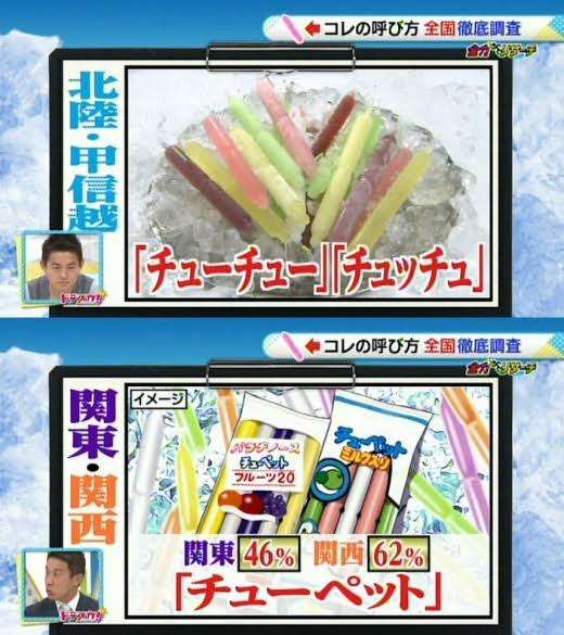 チューブ型アイス皆さんは何と呼んでいますか？(都道府県)