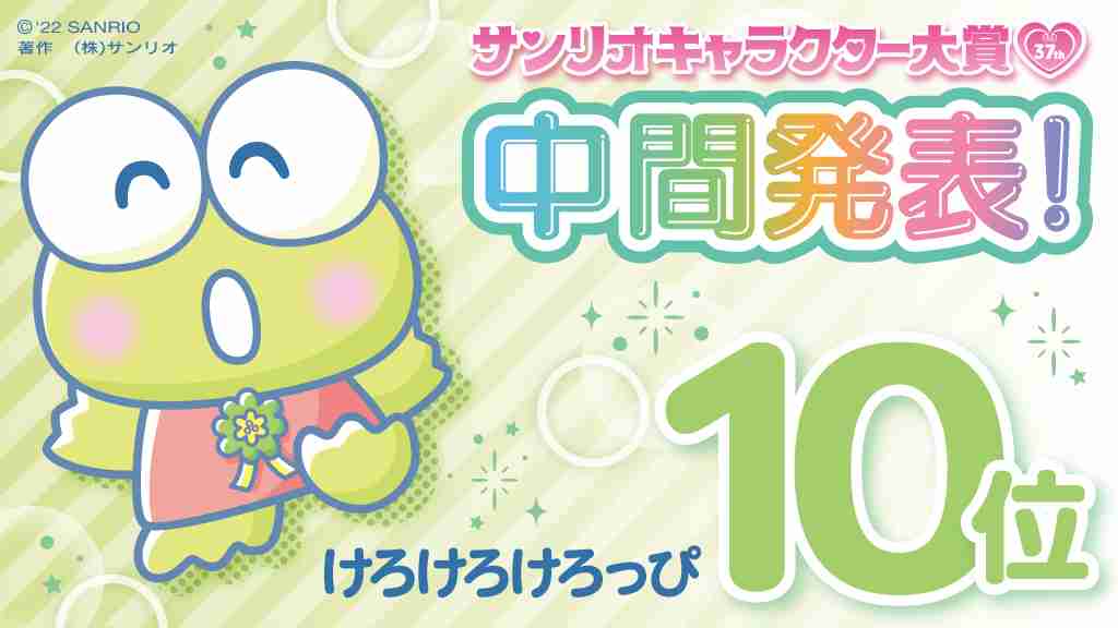 『サンリオキャラクター大賞』中間発表 上位“拮抗”でクロミ&マイメロ&キティが続く けろっぴ躍進