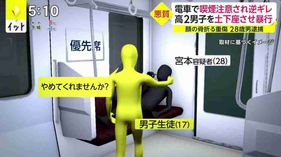 高校生暴行、男に懲役3年求刑　電車内で喫煙―宇都宮地裁支部