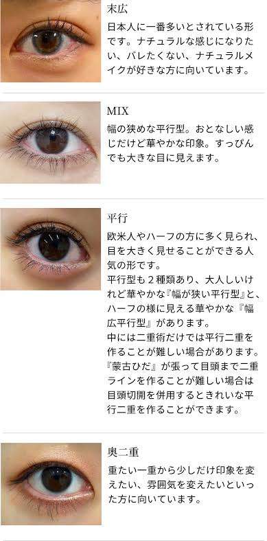 末広型二重のアイメイク