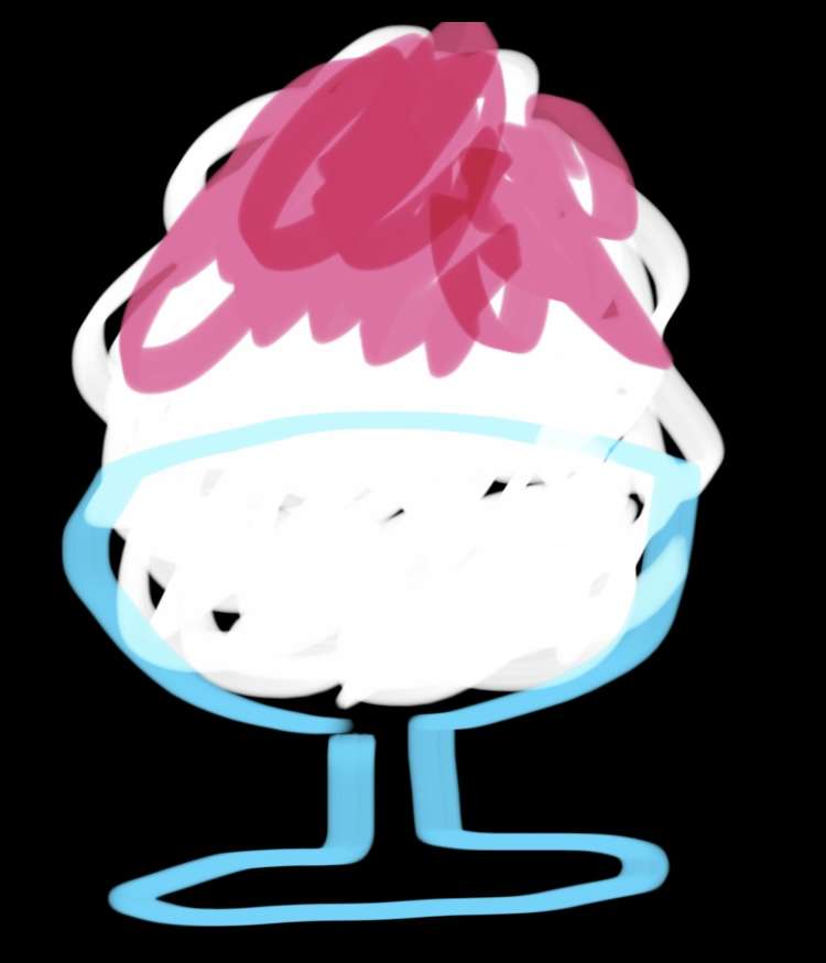 かき氷を何も見ないで描いて一番美味しそうに描けた人が優勝