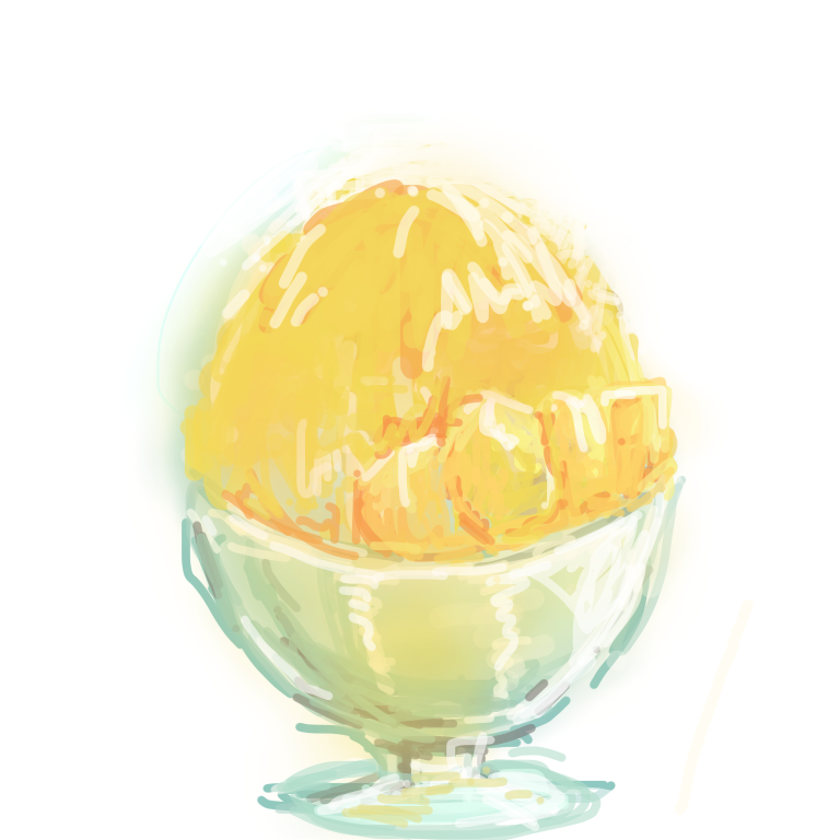 かき氷を何も見ないで描いて一番美味しそうに描けた人が優勝