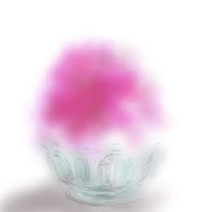 かき氷を何も見ないで描いて一番美味しそうに描けた人が優勝