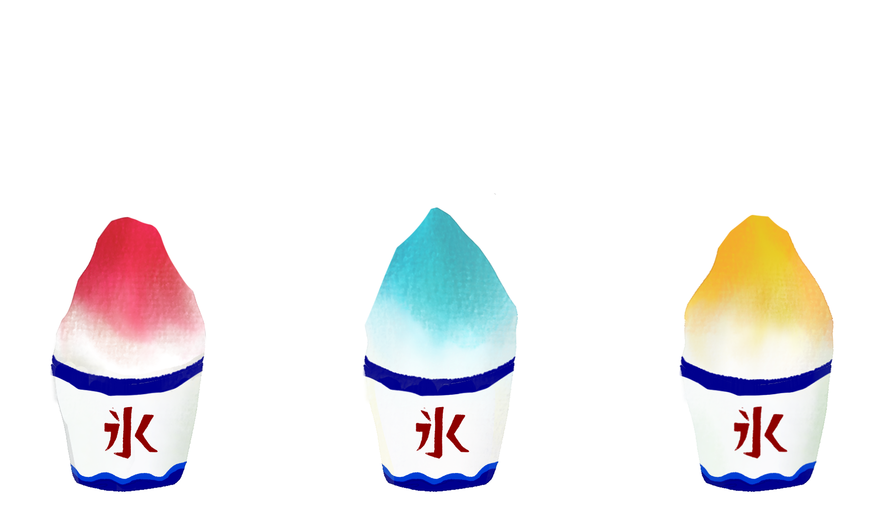 かき氷を何も見ないで描いて一番美味しそうに描けた人が優勝
