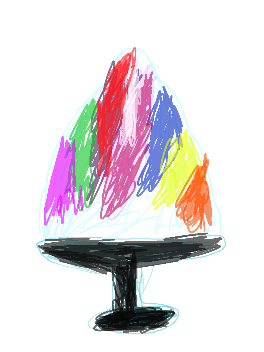 かき氷を何も見ないで描いて一番美味しそうに描けた人が優勝
