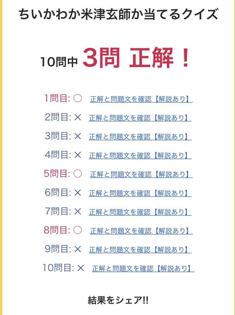 「ちいかわか米津玄師か当てるクイズ」がにわかに人気 本人もまさかの反応、涙の絵文字に「解けなかったってコト…!?」