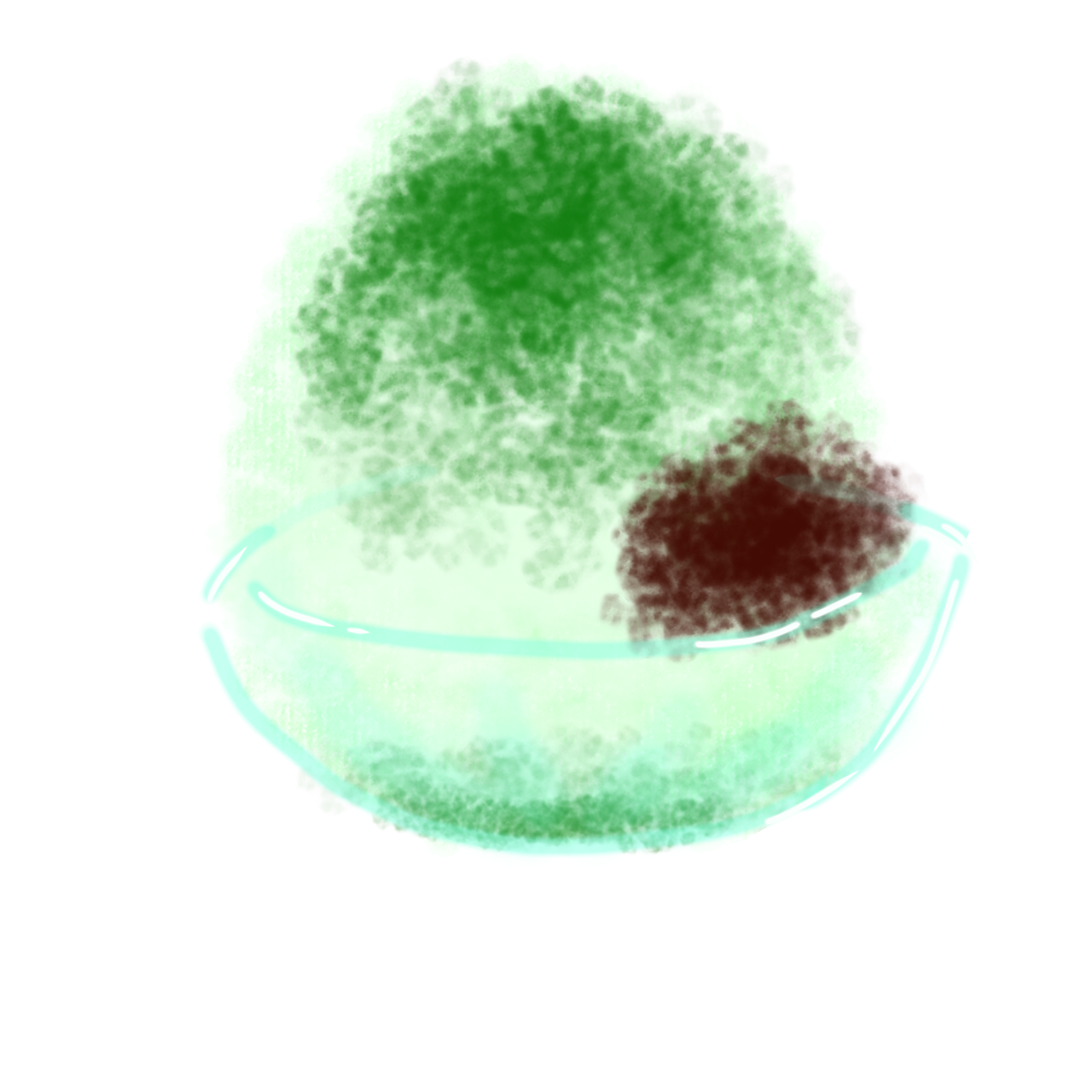 かき氷を何も見ないで描いて一番美味しそうに描けた人が優勝