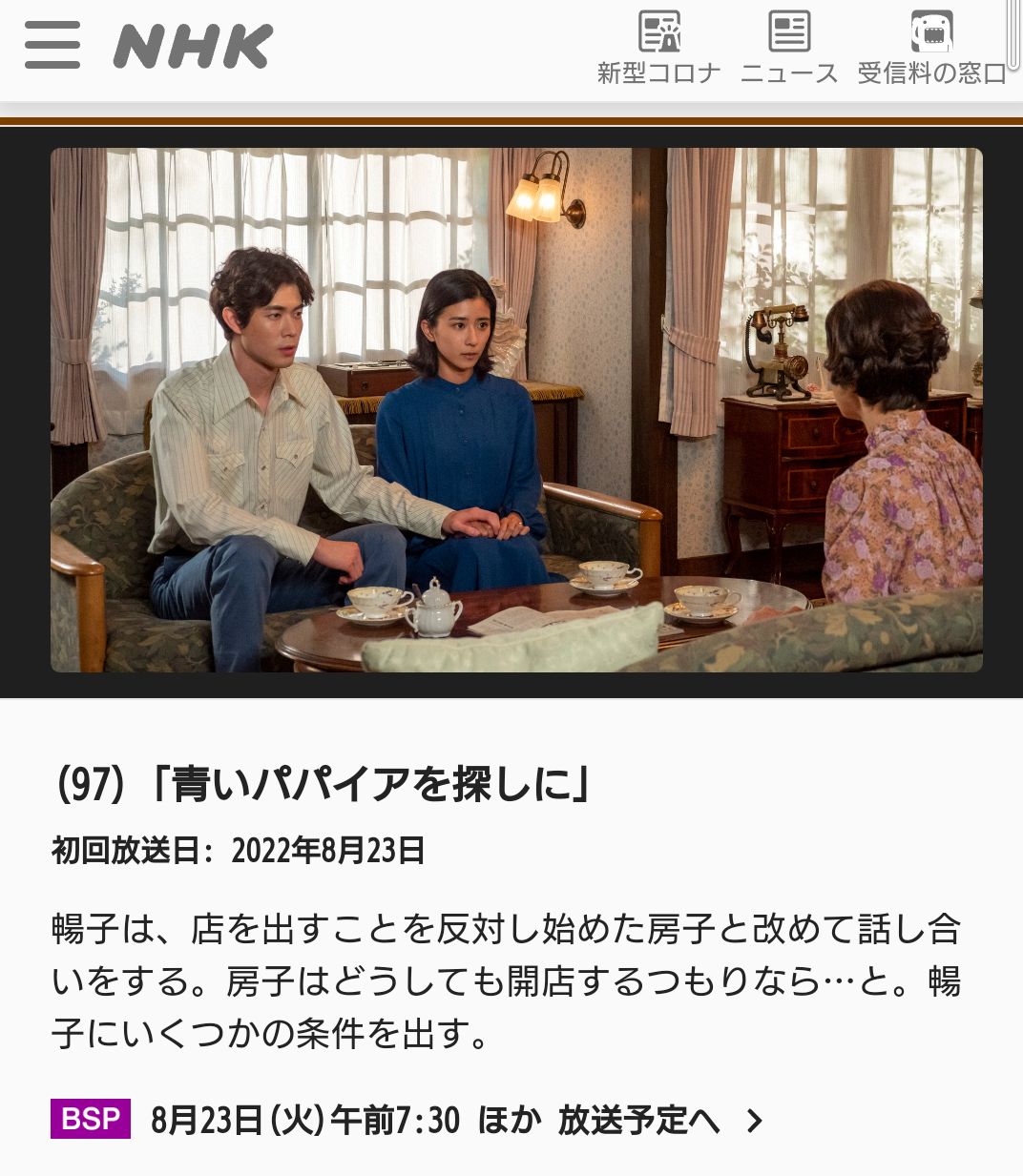 朝ドラ【ちむどんどん】第20週「青いパパイアを探しに」