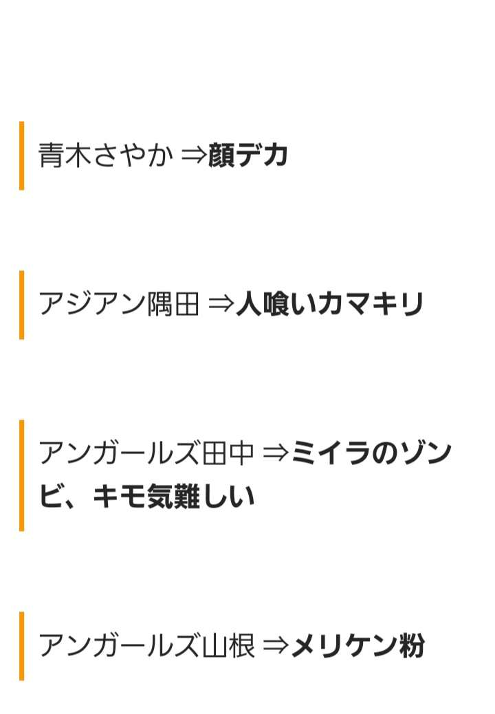 有吉が付けたあだ名で好きなのは何?