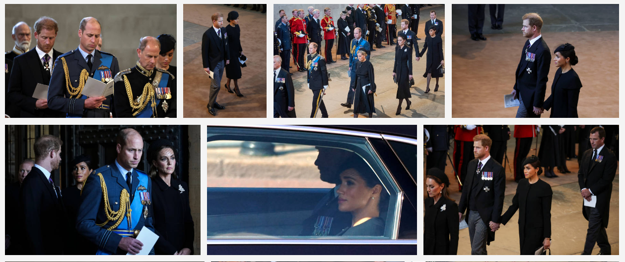 ウィリアム皇太子とキャサリン皇太子妃がヘンリー王子＆メーガン妃とウィンザー城外に現れる　弔問者に挨拶