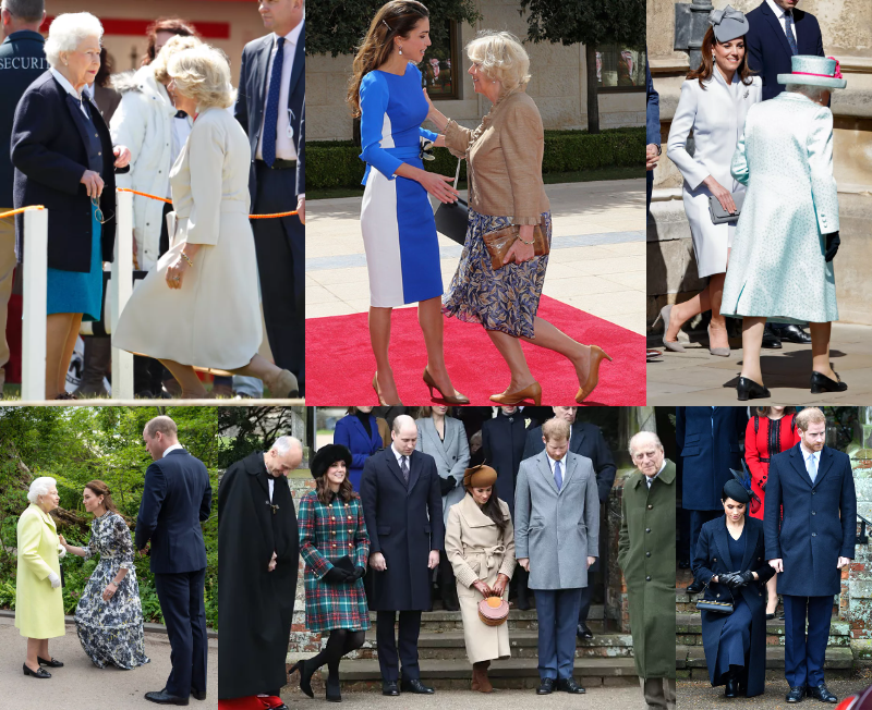 ウィリアム皇太子とキャサリン皇太子妃がヘンリー王子＆メーガン妃とウィンザー城外に現れる　弔問者に挨拶