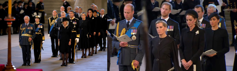 ウィリアム皇太子とキャサリン皇太子妃がヘンリー王子＆メーガン妃とウィンザー城外に現れる　弔問者に挨拶