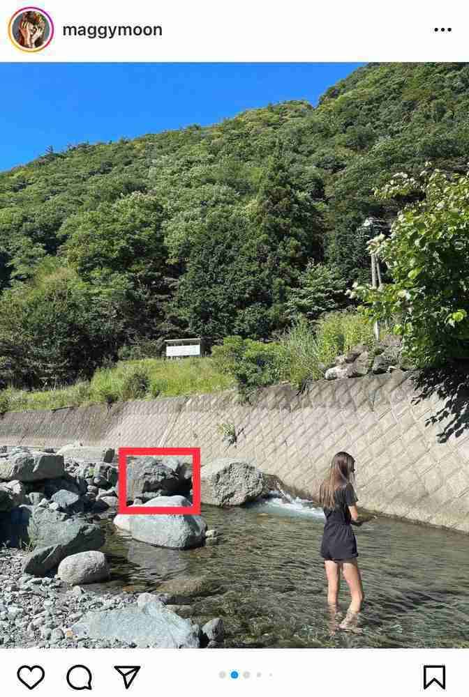 マギー 川辺で涼むサングラス姿に「美しいな」「素敵な川」「気持ちよさそう」「爽やかで似合ってる」の声