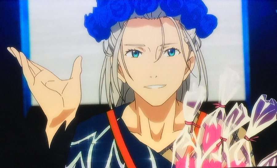 花を持ってる2次元キャラクター