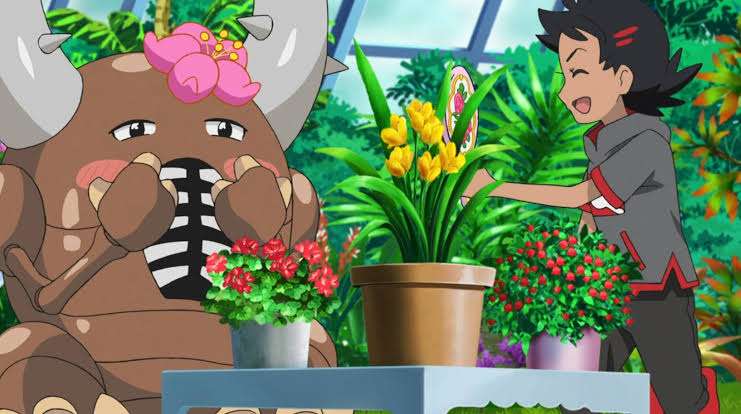 花を持ってる2次元キャラクター