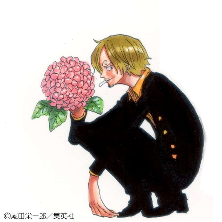 花を持ってる2次元キャラクター